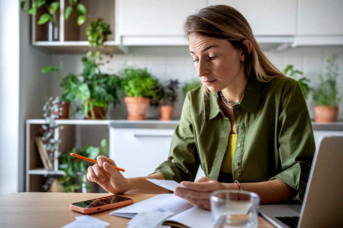 Finance professional reviewing budget documents